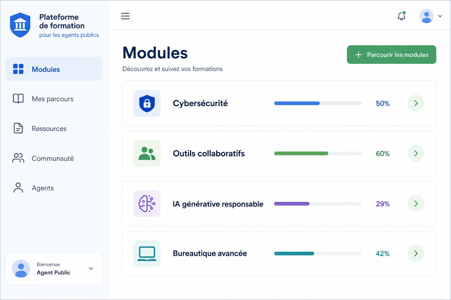 Aperçu — Plan de formation numérique pour 180 agents techniques